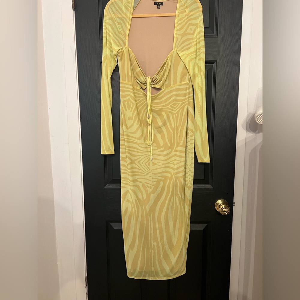 AFRM Zebra Yellow Dress